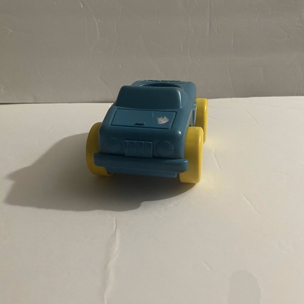 Fisher-Price Blue Toy Car with Yellow Wheels